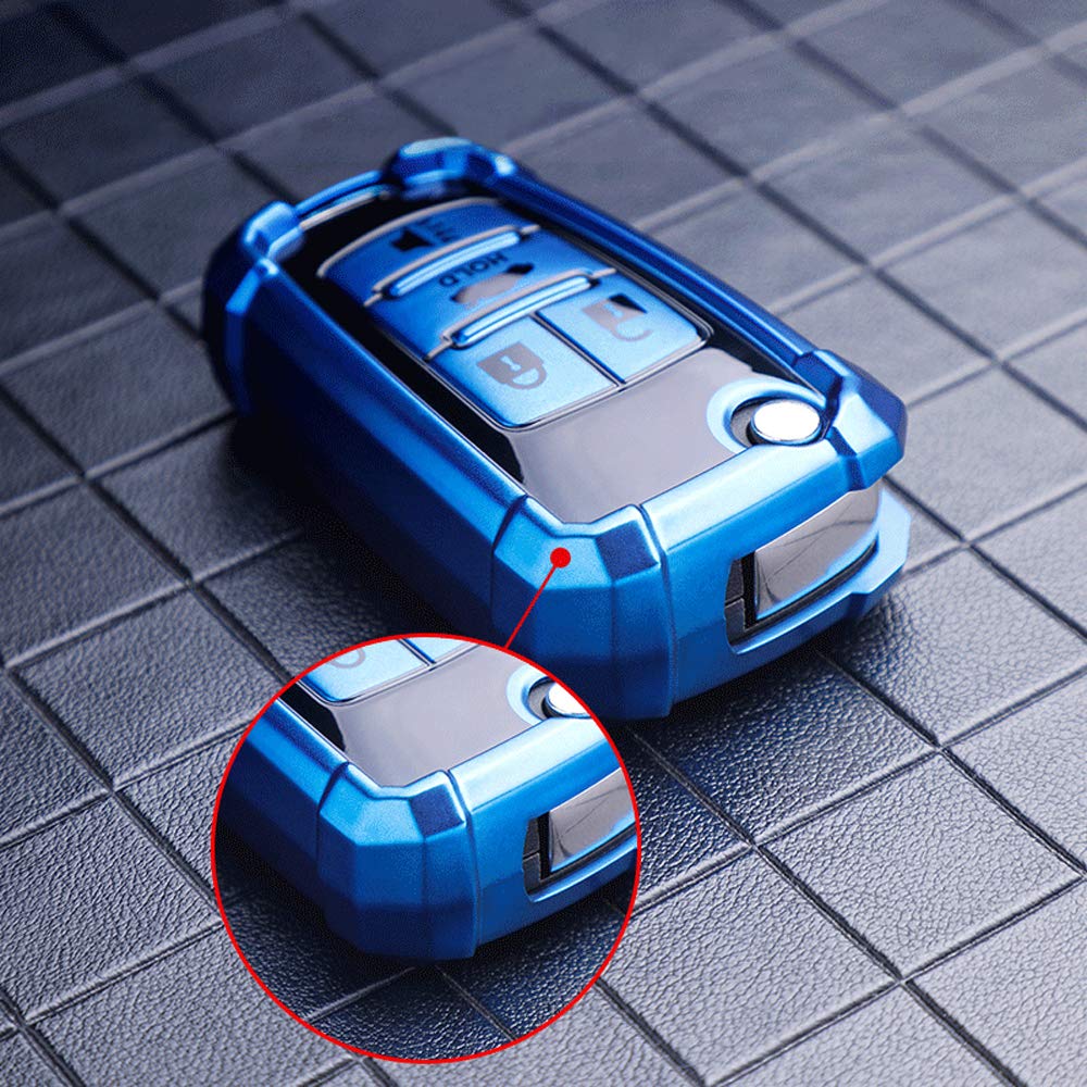 Ontto Guscio In TPU Per Chiave Auto - Copertura Protettiva Con Portachiavi Per Chevrolet Cruze Aveo Malibu Equinox Captiva Opel Meriva Grandland (4 Tasti, Grigio)