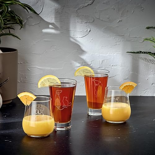 Miniatura 5 de Libbey Modern Pets Meow - Vasos multiusos de 17 onzas, juego de 4