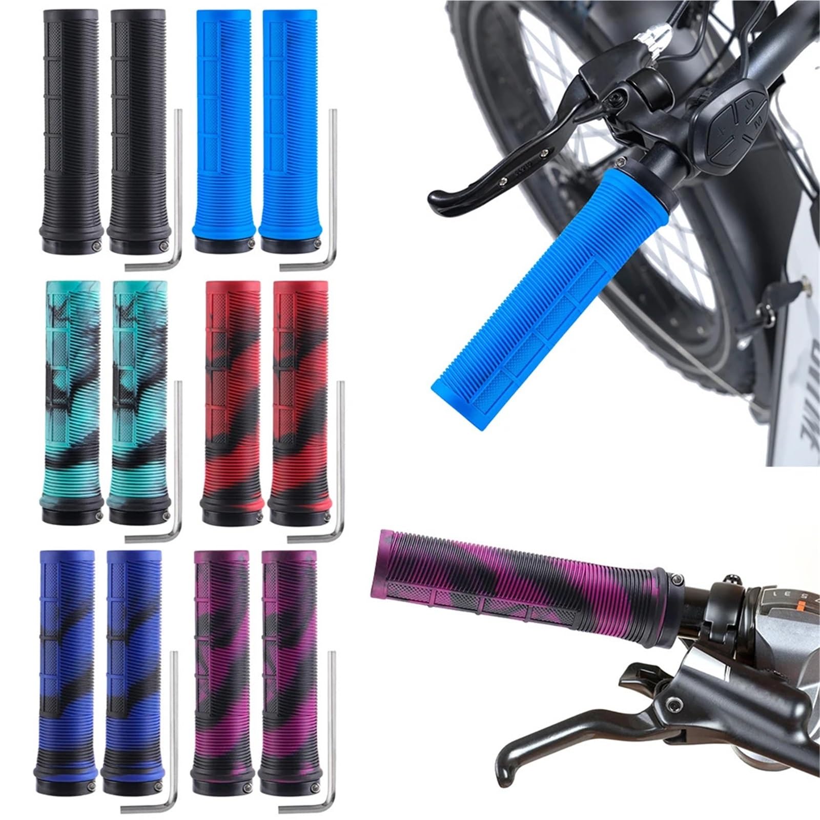 Poignées pour Vélo Housse de Guidon VTT antidérapante, poignées vélo Montagne Absorbant Les Chocs en TPR for 22,2 mm