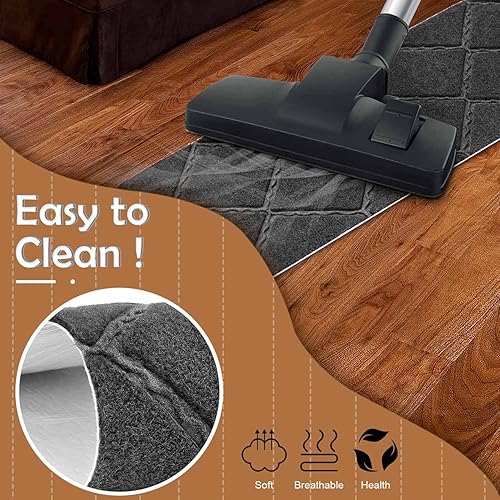 Miniatura 11 de Seloom Alfombra antideslizante con respaldo antideslizante especializada para peldaños de madera de interior, extraíble y lavable, perfecta