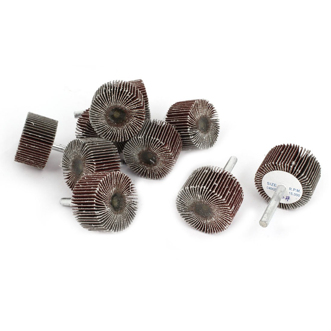 Aexit 10 Pieces Abrasives 120 Grit 40x25x6mm Cylindrical Abrasives Grinding Flap Wheel Discs Model:99as369qo261