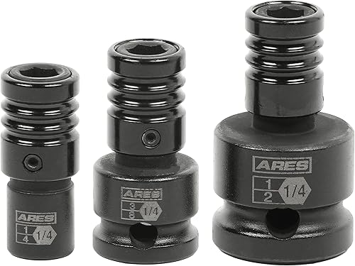 Miniatura 1 de ARES 22035  3-Piece Impact Grade Quick Release Bit Holder Set  1 3 1 Drive - Compatible With 1 Hex Shank Bits - Quick Release Mechanism for Rapid