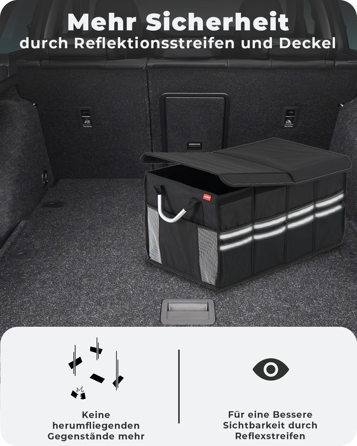 achilles Strong-Box - extrem belastbare Transport-Tasche - Faltbox für den Kofferraum, Reisen oder den Einkauf (Schwarz)
