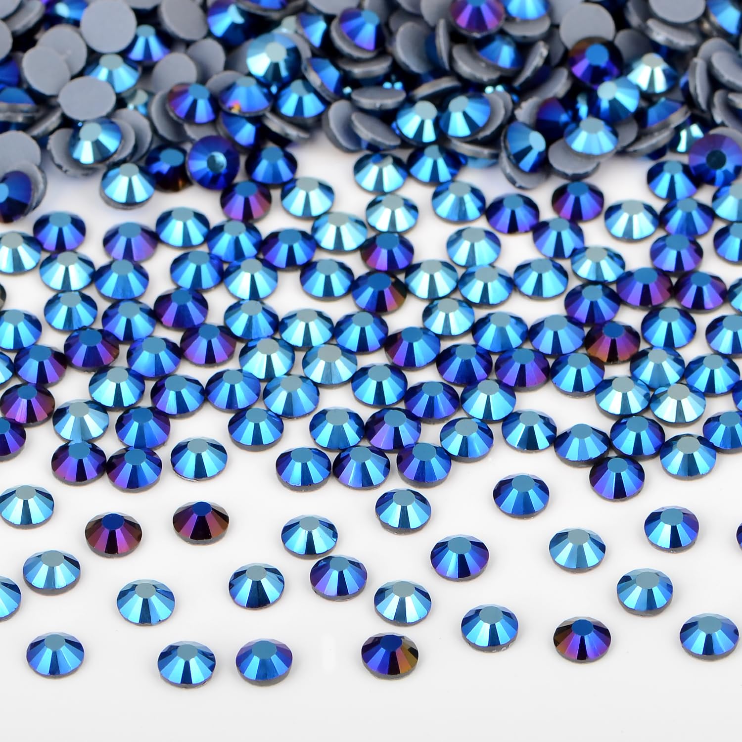 Bymitel Hotfix Crystal Rhinestones Round Gems Iron on DIY Jewelry Making Flat Back for Crafts,Black AB, 6.3mm(SS30/288pcs)
