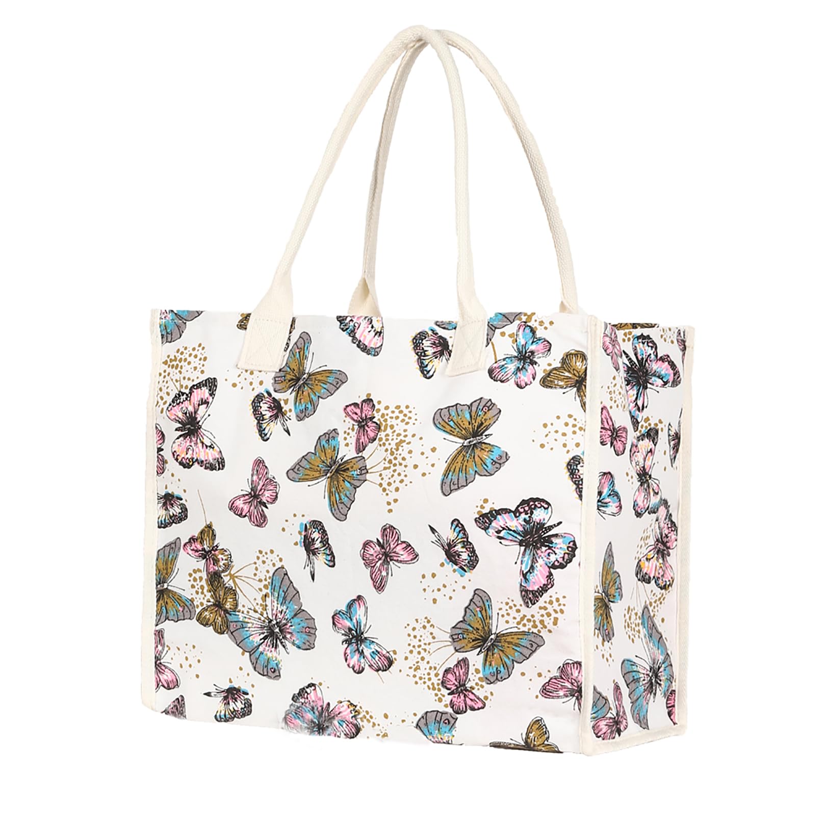 XINFULLWOL Canvas Tote Bag for Women – Reusable Shopping Bag,Foldable Bag for College, Work, Books, Grocery, Travel, Beach