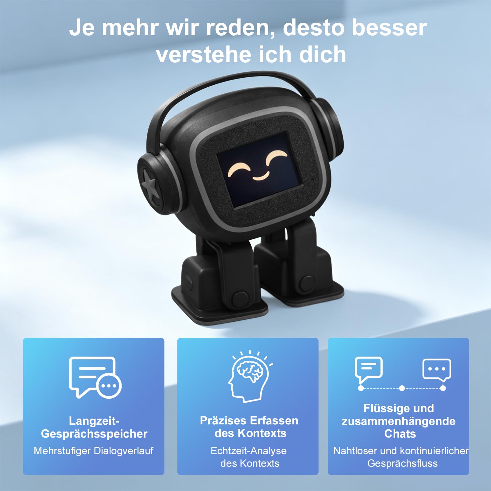EMO Roboter, Emotional AI for COMPANION Robot With Voice Control, Interactive Singing Dancing, Intelligent Emotional Sensing Touch Interaction, Dynamic Mood Responsive Chatbot