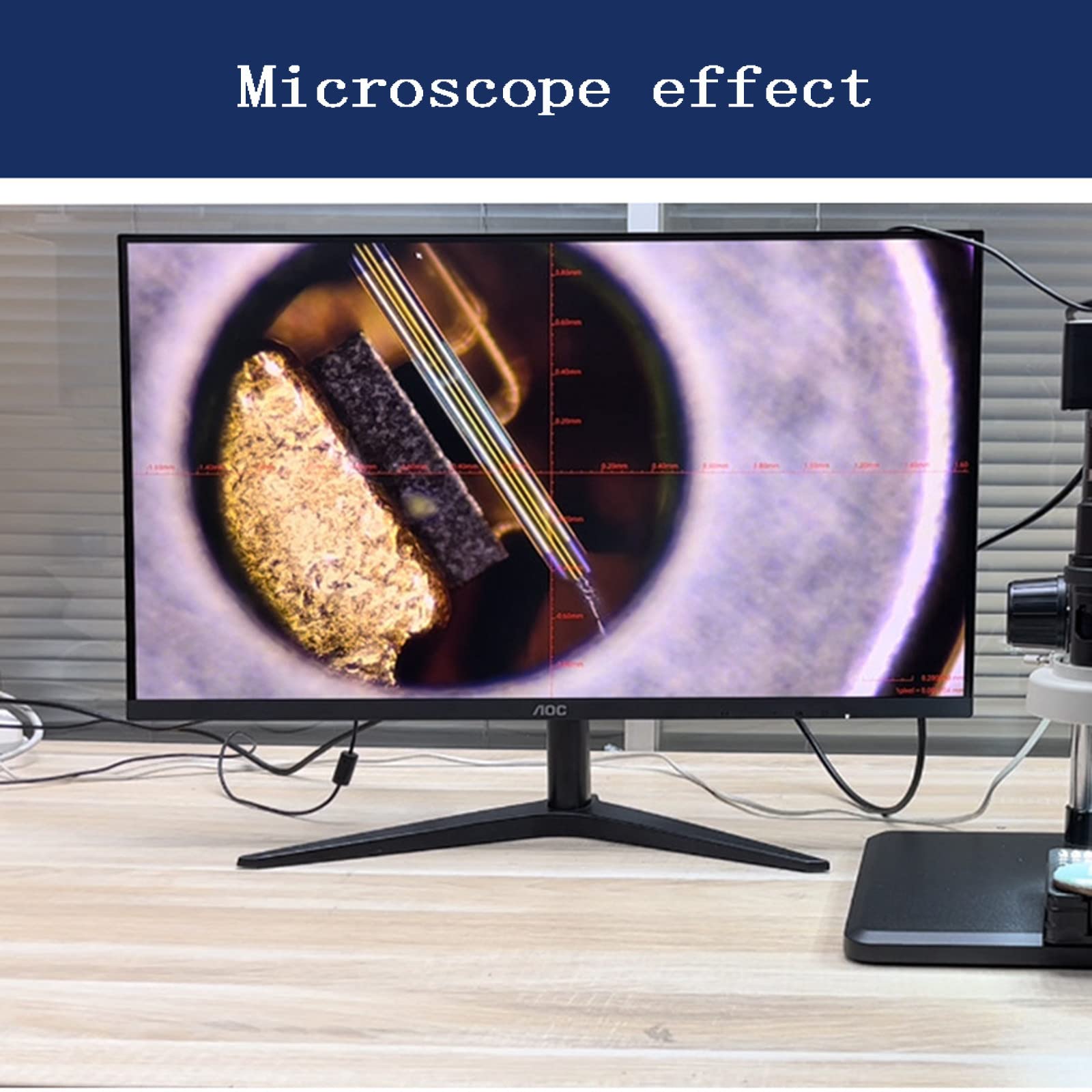 QBREZA Ultra HD 48 Millones Video Microscopio Reparación móvil Hdmi + USB Microscopio de medición Industrial de Salida Dual