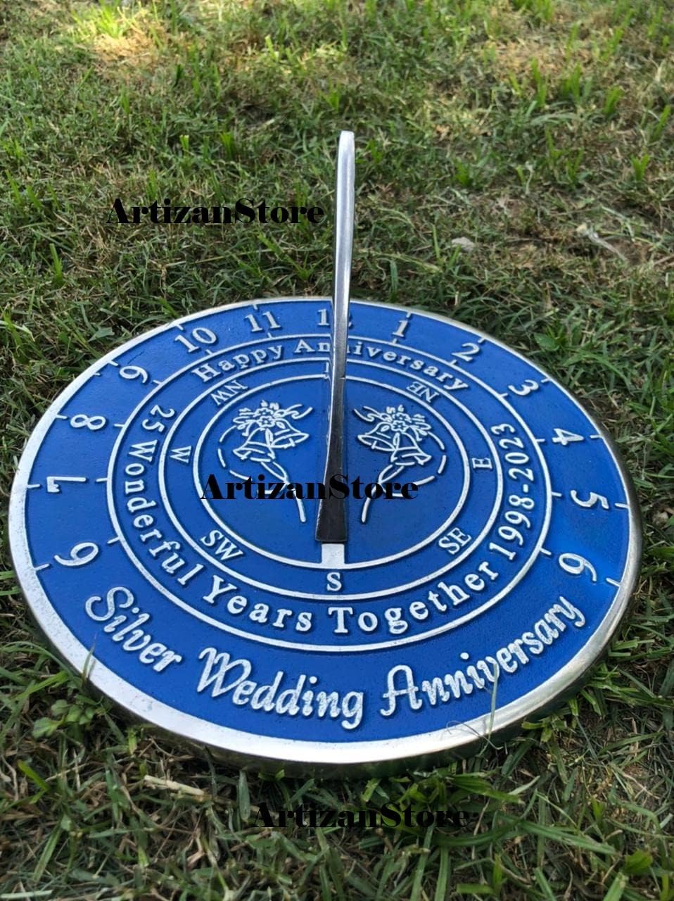 25th Wedding Anniversary Sundial Gift Solid Brass Wedding Anniversary Sundial Gift Idea is A Great Present for Him, Her, Parents, Or Couple for 25 Years Marriage Anniversary