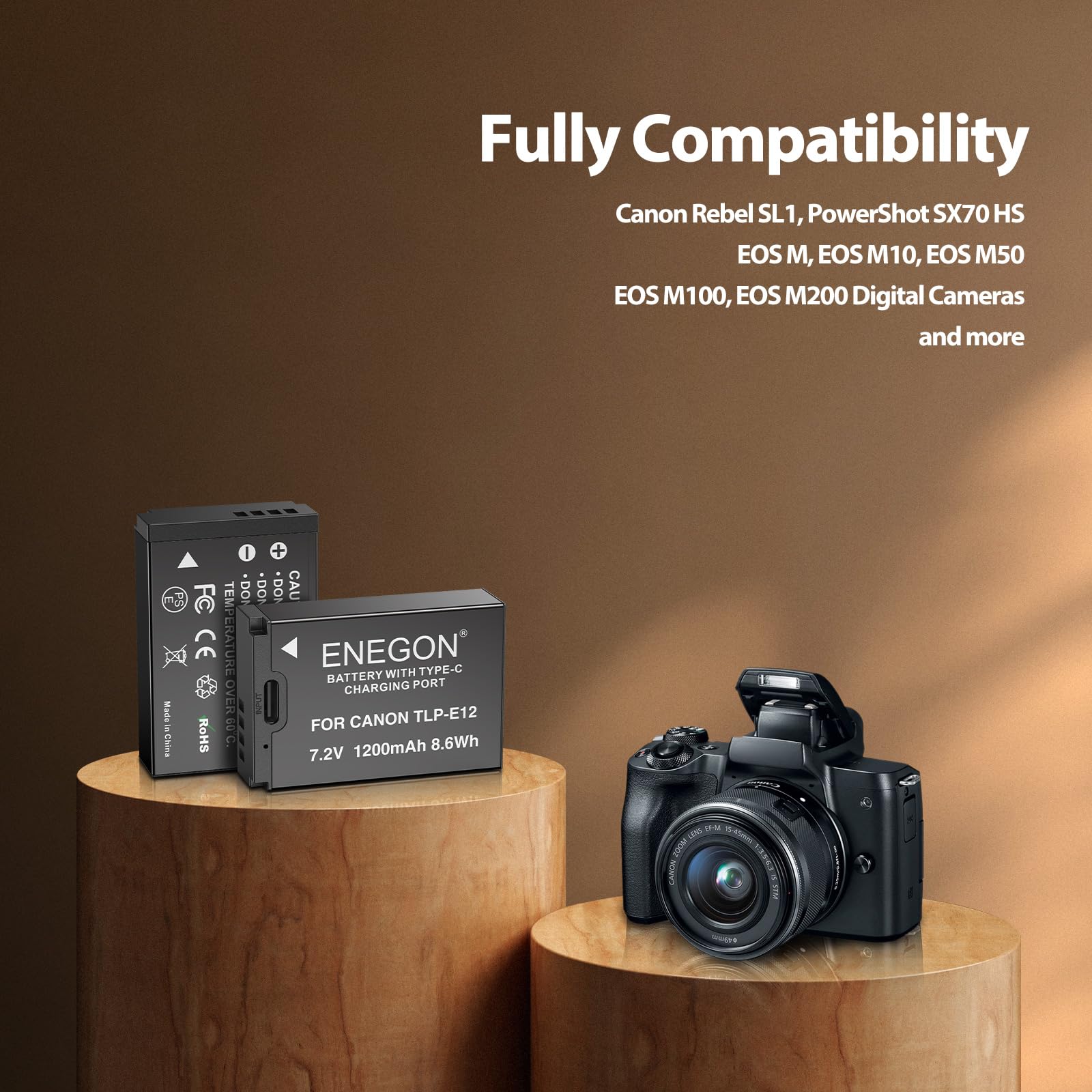 ENEGON Ersatzbatterie und Rapid Dual Ladegerät für Canon LP-E10 und