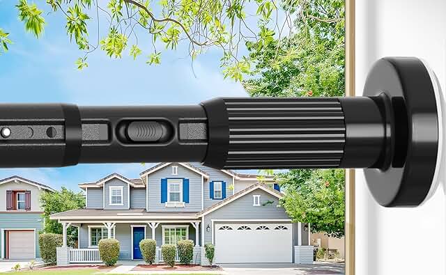 Tension Curtain Rod Black Shower Rod 40-166IN Extra Long Curtain Rods No...