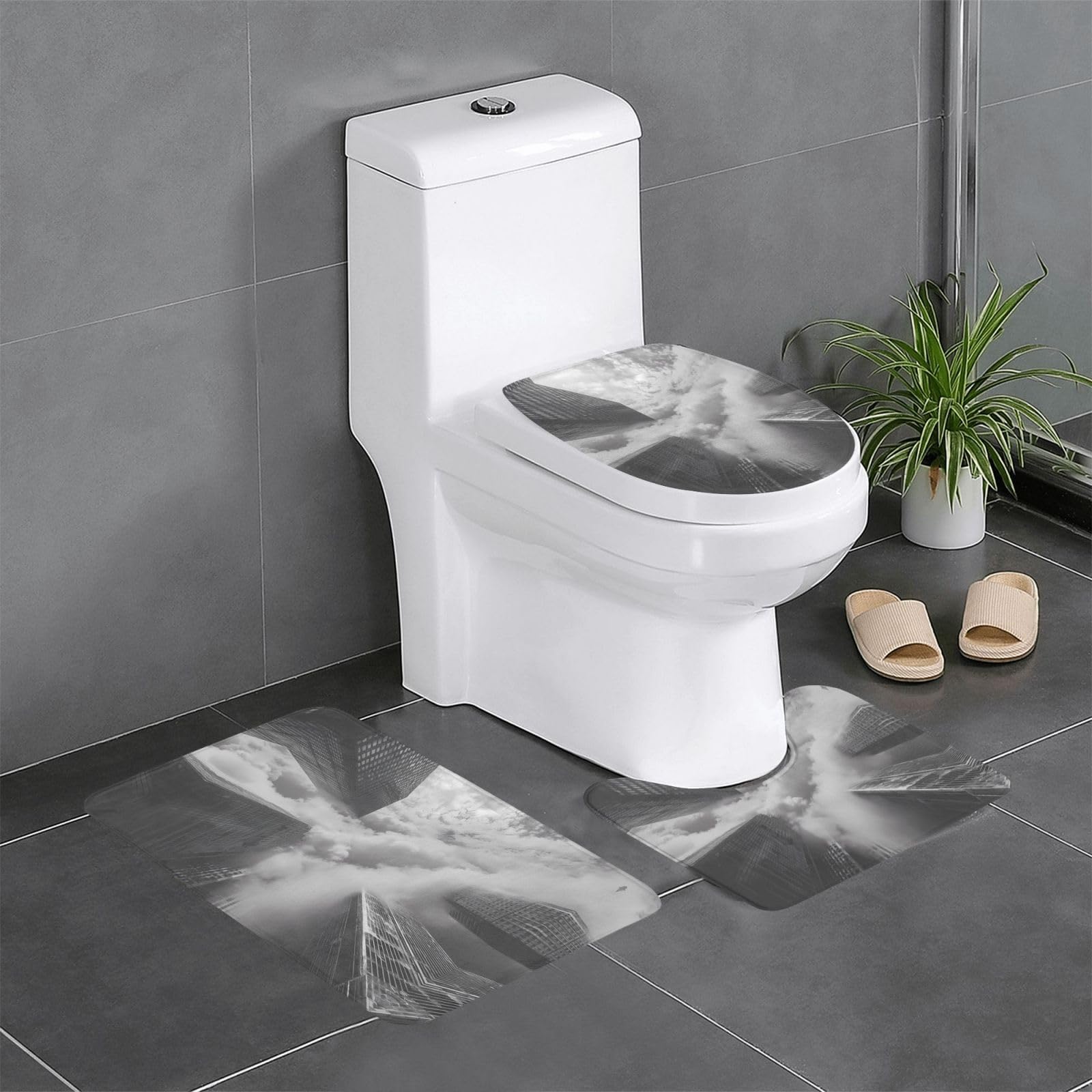 Tapis de salle de bain antidérapants WHJDPP anti-glisse pour douche et toilettes WC