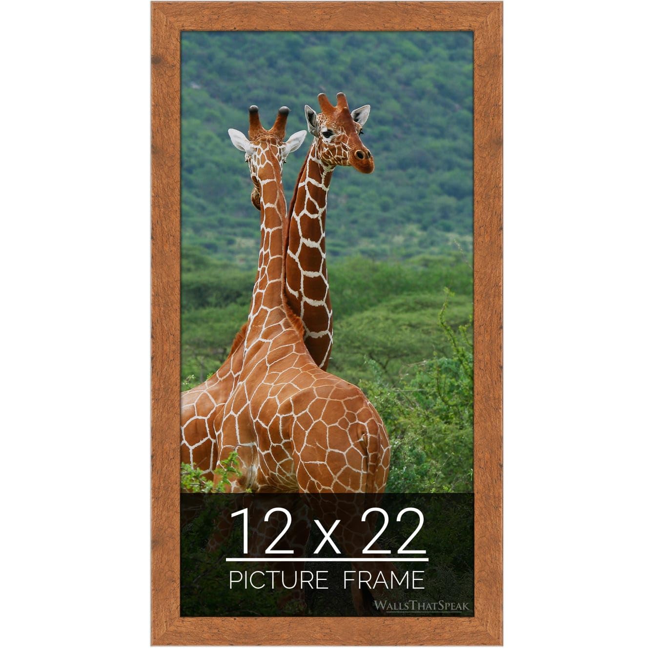 wallsthatspeak 12x22 Light Walnut Rustic Pine Picture Frame for Puzzles Posters Photos or Artwork