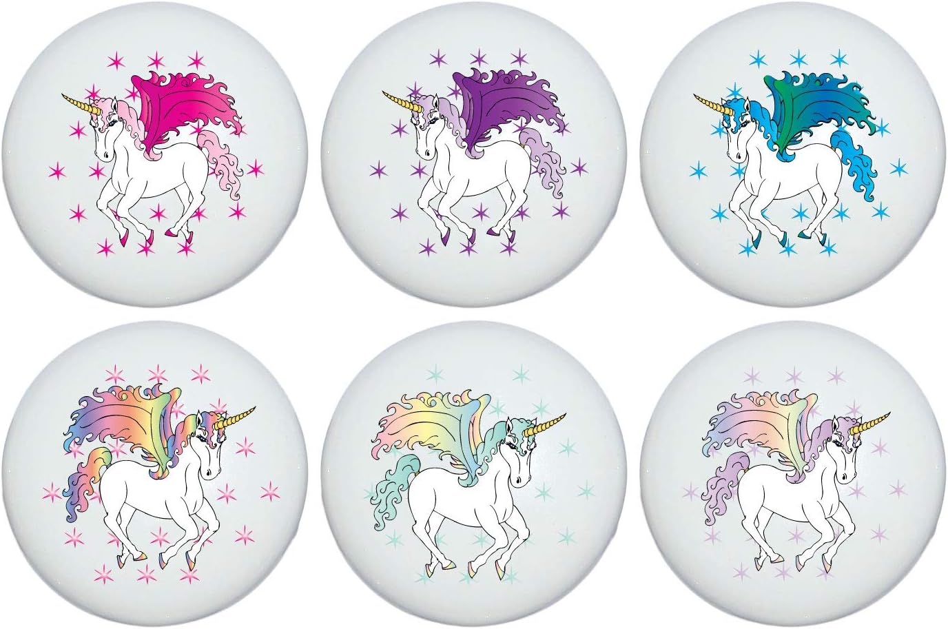 Presto Chango Decor Unicorn Drawer Pulls Horse Ceramic Cabinet Drawer Knobs/Set of 6