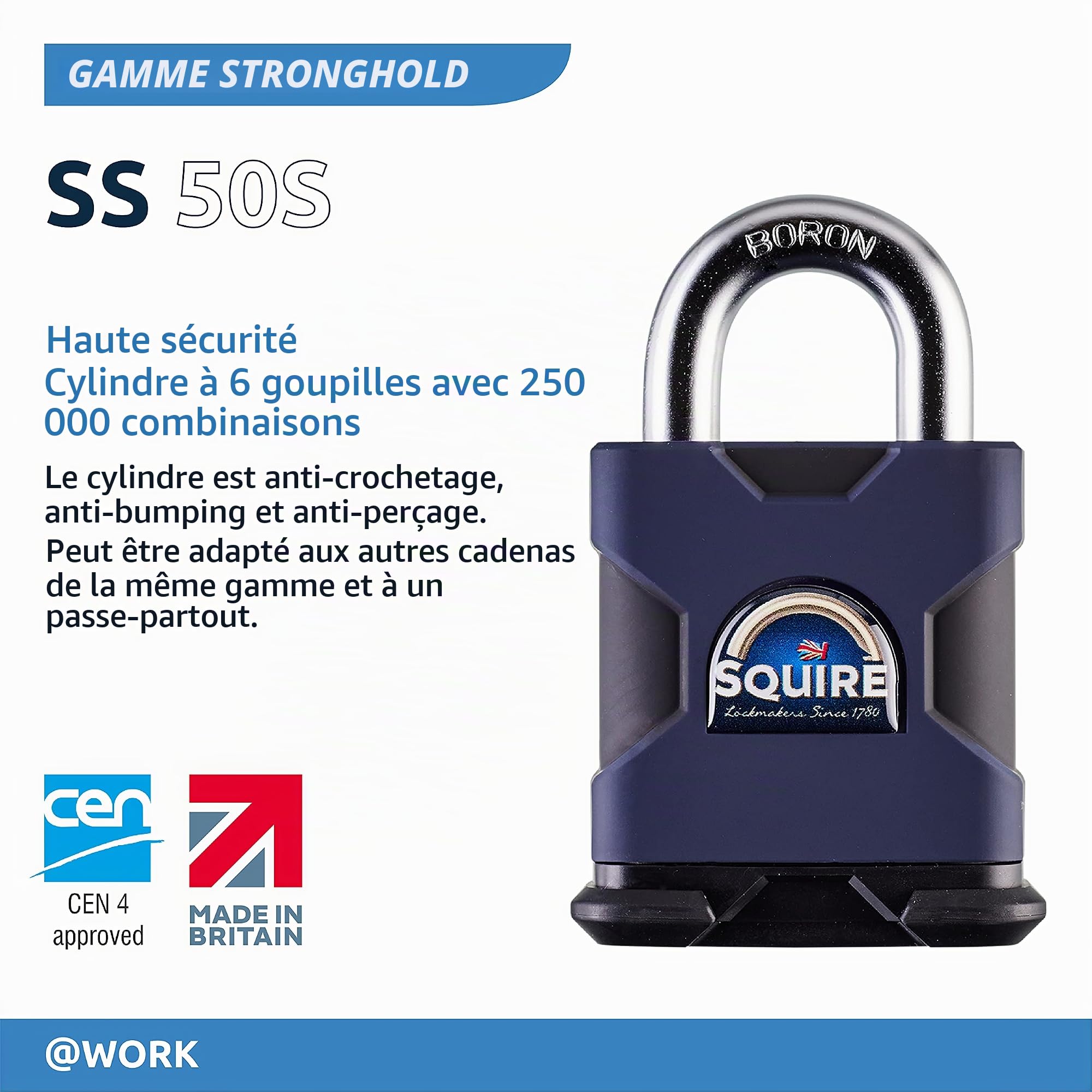 Squire CADENAS HAUTE SÉCURITÉ 50 MM SQUIRE SS50S