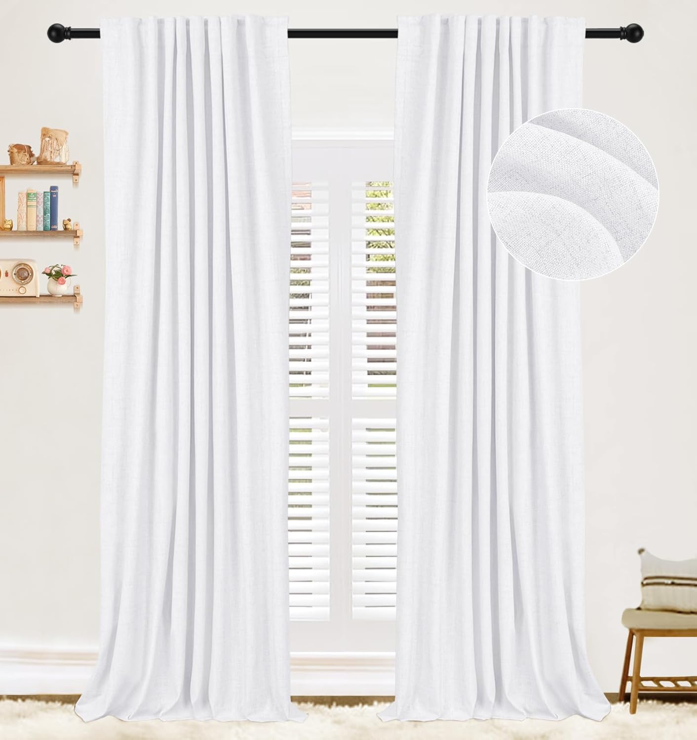 100 Blackout Shield White Blackout Curtains 84 inches Long