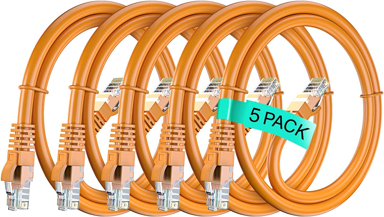 Sadow Cat6 Ethernet Cable, High Speed 550MHZ / 1000MBPS Speed UTP Cat 6 LAN Cable, Network Cable Internet Cable RJ45 Cable LAN Wire, Patch Computer Cord Gigabit Category 6 Wires for Modem, Router (Orange) (Pack of 5, 1.5 Meter) (B09RVB4X24) Amazon Price History, Amazon Price Tracker