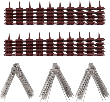 Bird Spikes, Stainless Steel Bird Spikes, 15 Feet Pigeon Deterrent Spikes for Fence Roof Mailbox Window SK430 4+2