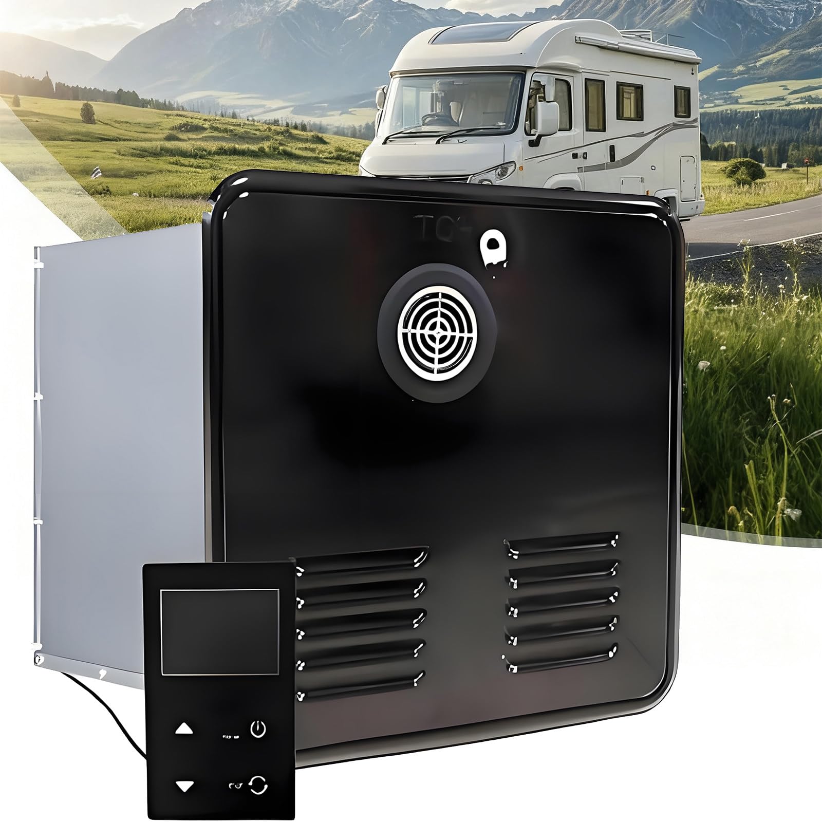 Durchlauferhitzer Für Wohnmobile | 55.000 Btu Wohnmobil-Warmwasserbereiter Mit 15x15-Zoll-Tür, 12 V Gleichstrom, Edelstahlbrenner Und Smart Panel Für Alle Wohnmobile/Camper Black