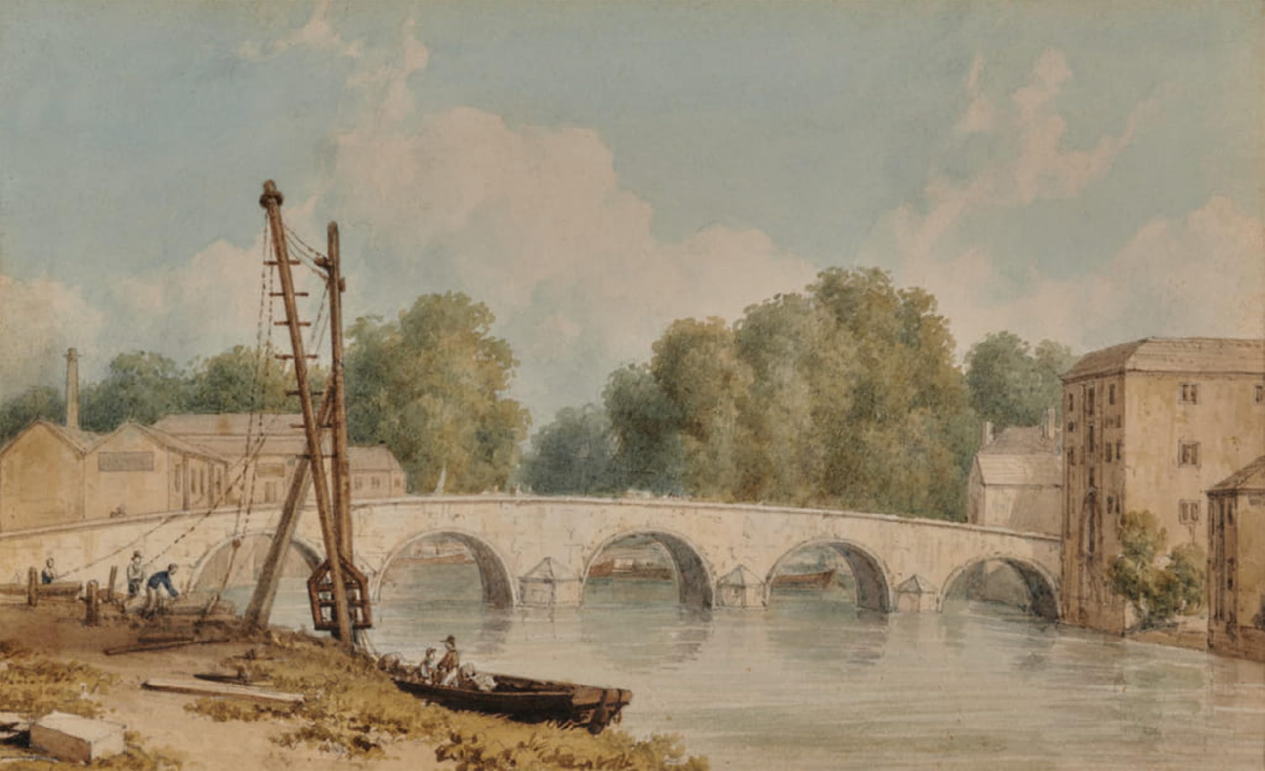 POSTERIIk Vintage Art Print Images Pictures Print Maidstone Bridge by William Westall Modern Colour Posters for Office Home Decor 60x90cm