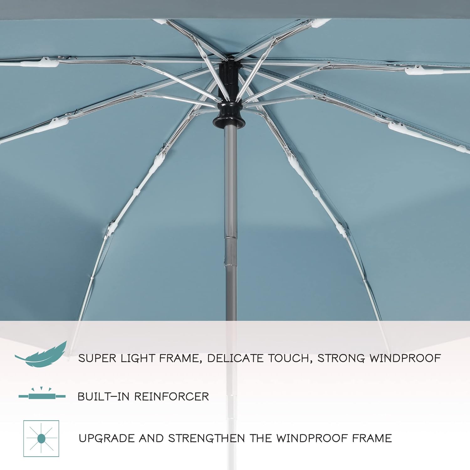 FDJASGY UV Sun Umbrella Compact Folding Travel Umbrella Auto Open Close Compact Folding Rain Umbrellas for Women Men Blocking UV 99.98% - Image 5