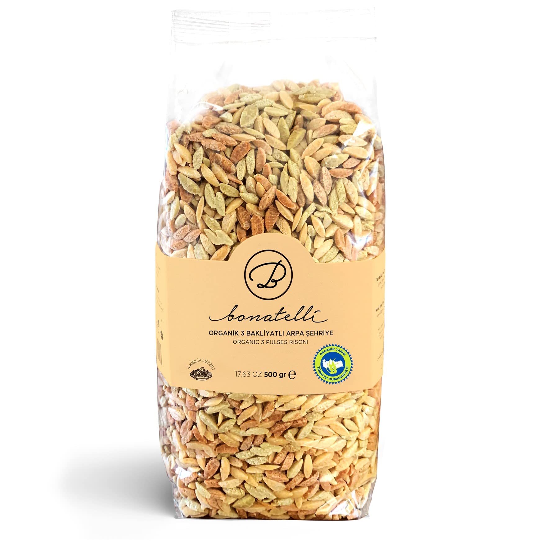 Bonatelli Organik Üç Bakliyatlı Arpa Şehriye 500 Gr