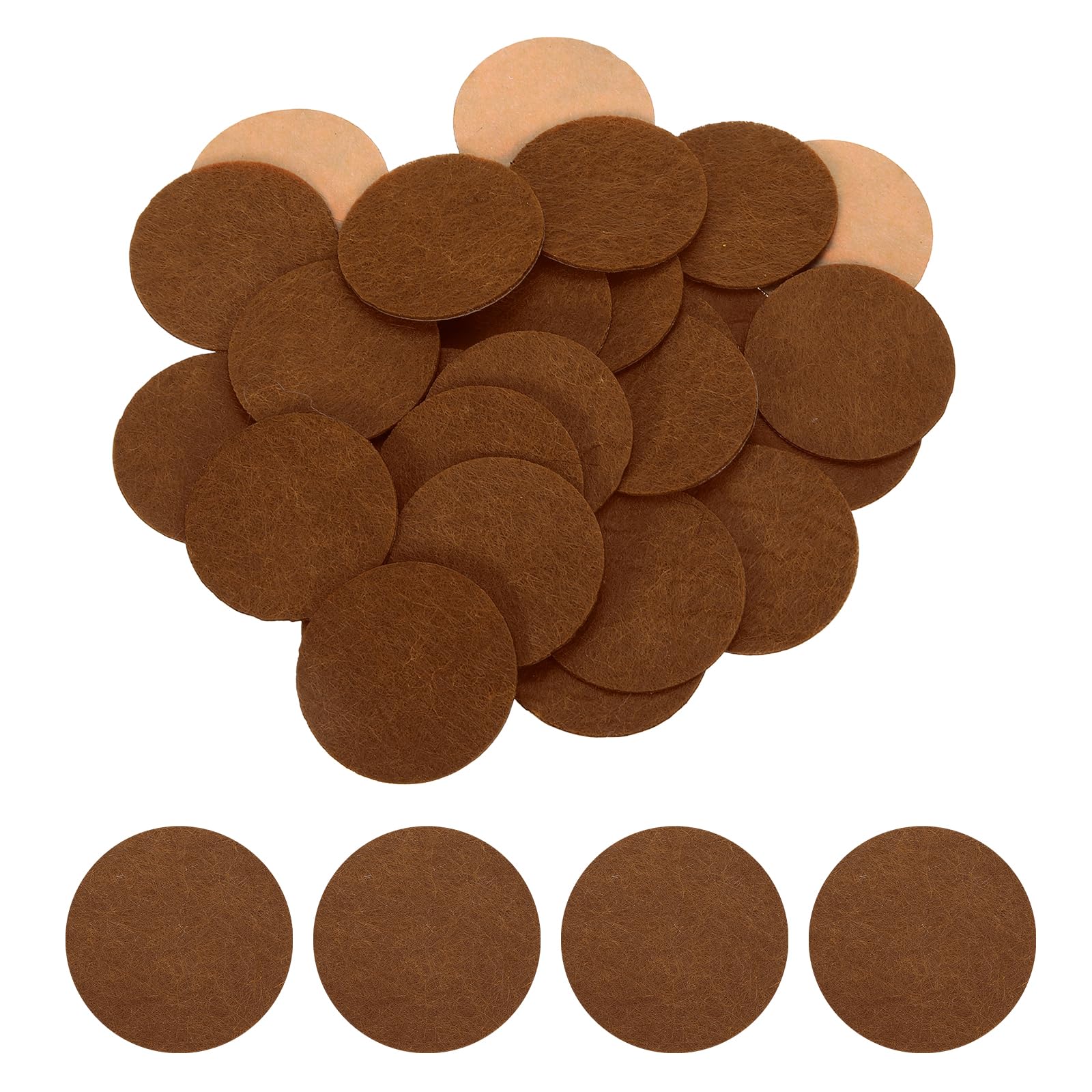 HARFINGTON 100pcs Adhesive Felt Circles 38mm 1.5" Brown