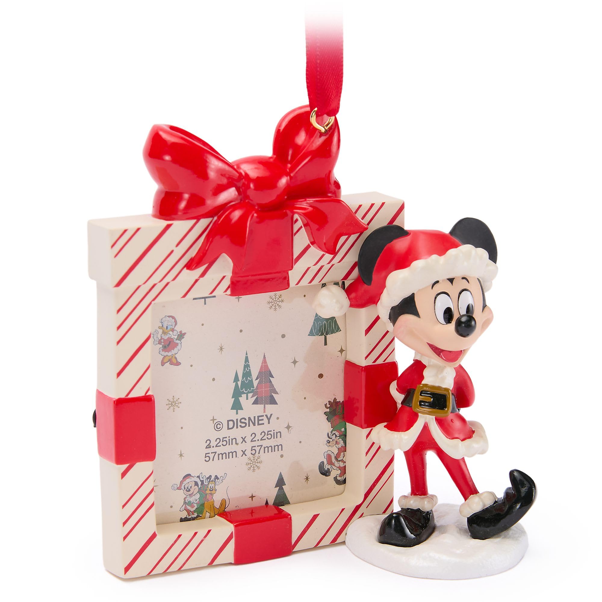 Disney Store - Micky Maus - Weihnachtsmann - Weihnachtlicher Bilderrahmen - Weihnachtsdekoration zum Ausstellen eines Fotos - 9,5 x 4 cm