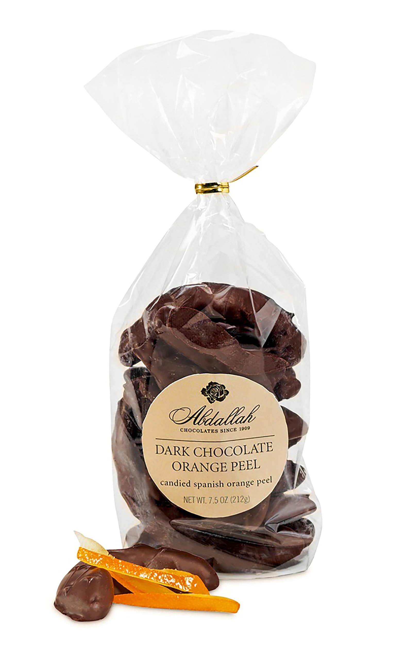 Abdallah Chocolates Dark Chocolate Orange Peel, 6.5 ounce