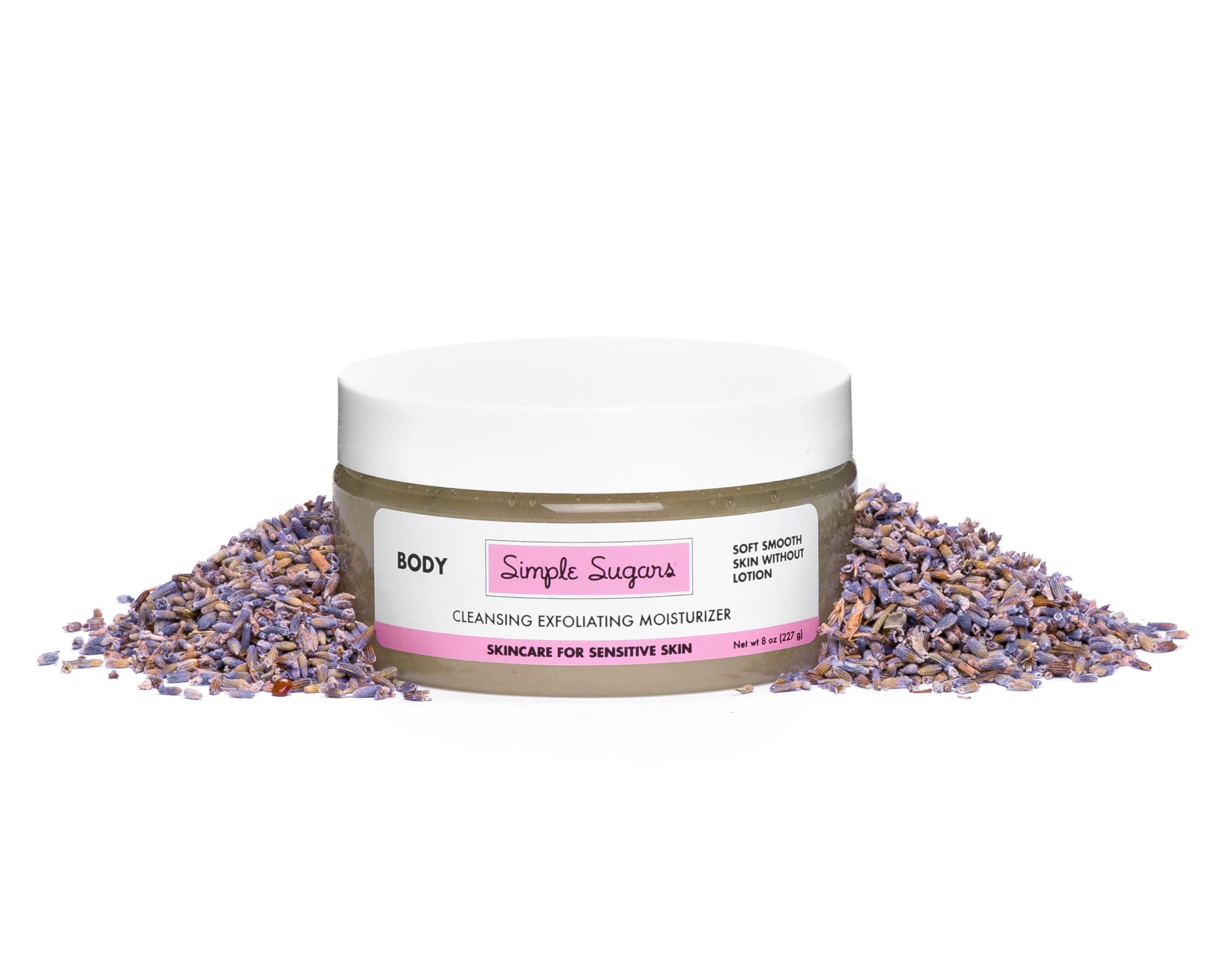 Lavender Body with Emu Oil Cleansing Exfoliating Moisturizer - Formulated for Sensitive Skin, Eczema, Dry Skin, Psoriasis, Keratosis Pilaris