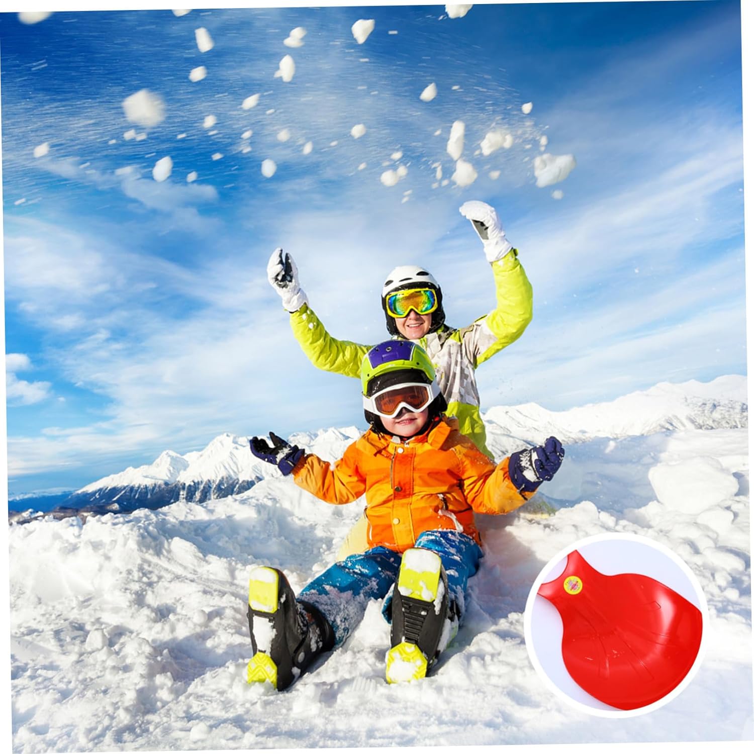 Mikinona 3pcs Thickened Snowboard Ski Sleds Skiing Pads for Snow Grass Sand Sliding Lightweight Sturdy Outdoor Winter