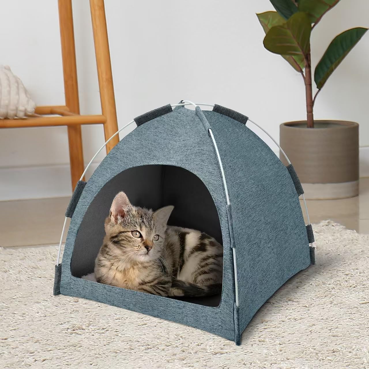 Cat Tent, Cat Houses for Indoor Cats, Quick Assembly and Disassembly, Portable Pet Tent, for Cats, Small Dogs and Other Small Animals (Light Gray)