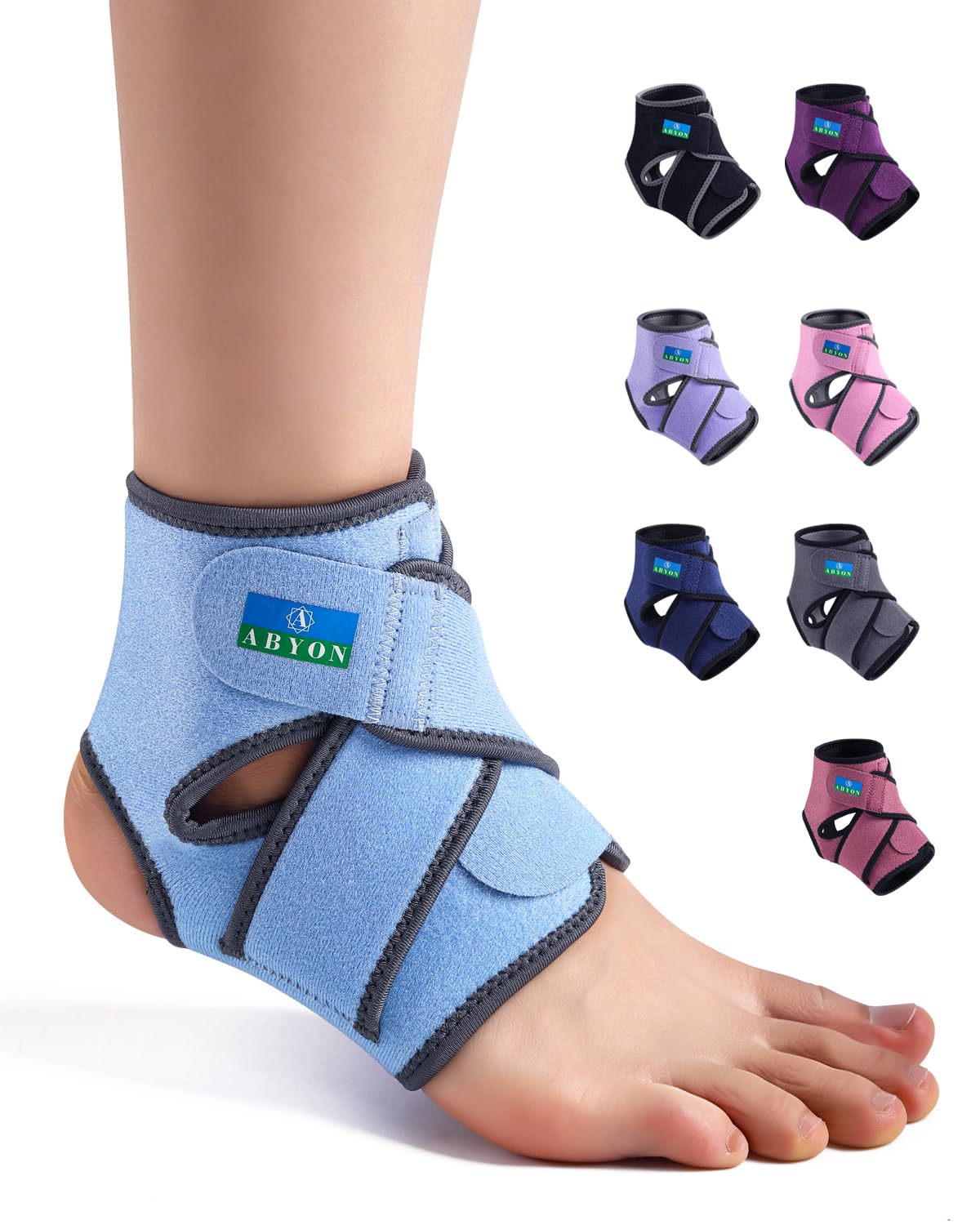 ABYON Neopren Knöchelbandage für Damen und Herren, Atmungsaktive Sprunggelenkbandage S/M/L mit Figure-8-Gurten für Basketball, Verstauchungen, Arthritis und Sehnenentzündung