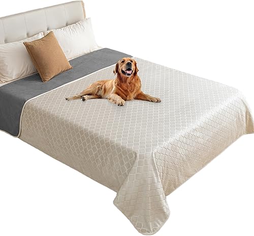 Miniatura 29 de fuguitex Manta impermeable para perro, funda de cama para perro, terciopelo cristalino, manta marroquí de felpa acogedora manta para mascotas para