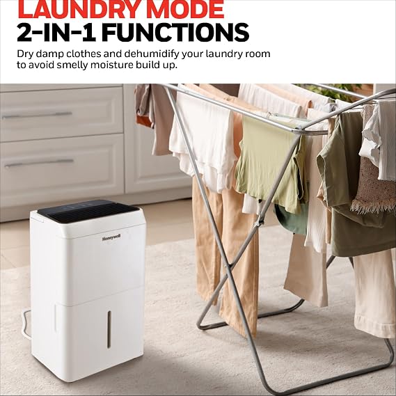 Honeywell 20L/Day Dehumidifiers For Home With Digital Display, Lowest Running Cost In Market, dehumidifiers for drying clothes, 24Hr Timer, Washable Dust Filter, 3.4L Water Tank