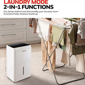 Honeywell 20L/Day Dehumidifiers For Home With Digital Display, Lowest Running Cost In Market, dehumidifiers for drying clothes, 24Hr Timer, Washable Dust Filter, 3.4L Water Tank