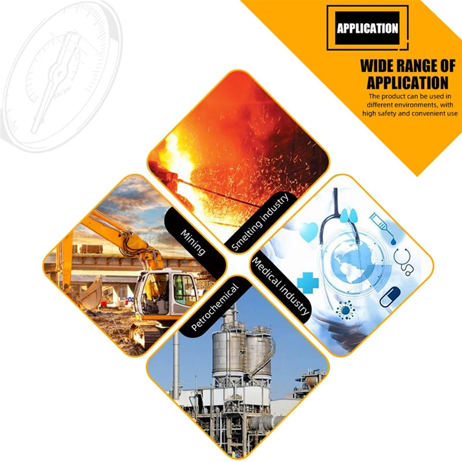 Manómetro de presión de Sellado Caliente de 40 mm, conexión Trasera con Brida, para Aire, Agua, Combustible y Aceite (Color: BSPT(ZG) 1-8, tamaño: 0-1,6 Bar)