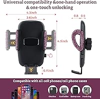 Vista 4 de eing Soporte de teléfono para automóvil, salpicadero, parabrisas de ventilación de aire para iPhone, Samsung, Moto, Huawei, Nokia, LG, teléfonos