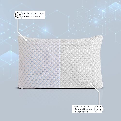 Miniatura 7 de MUTLU HOME GOODS Rayón derivado de almohada de bambú para dormir, almohadas ajustables de espuma viscoelástica (estándar 1 unidad)