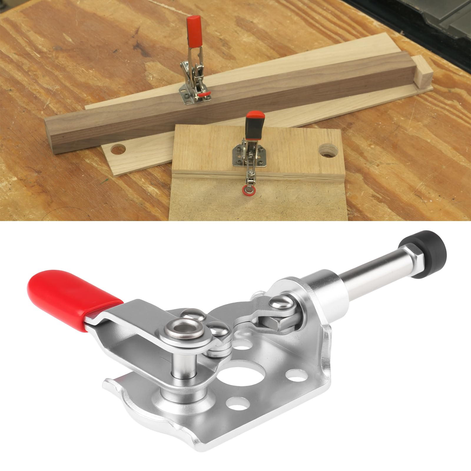 Create idea 2 x Push-Pull-Klemme mit Schnellspanner, horizontale Klemme GH301CR für Holzbearbeitung, Möbelprüfvorrichtung