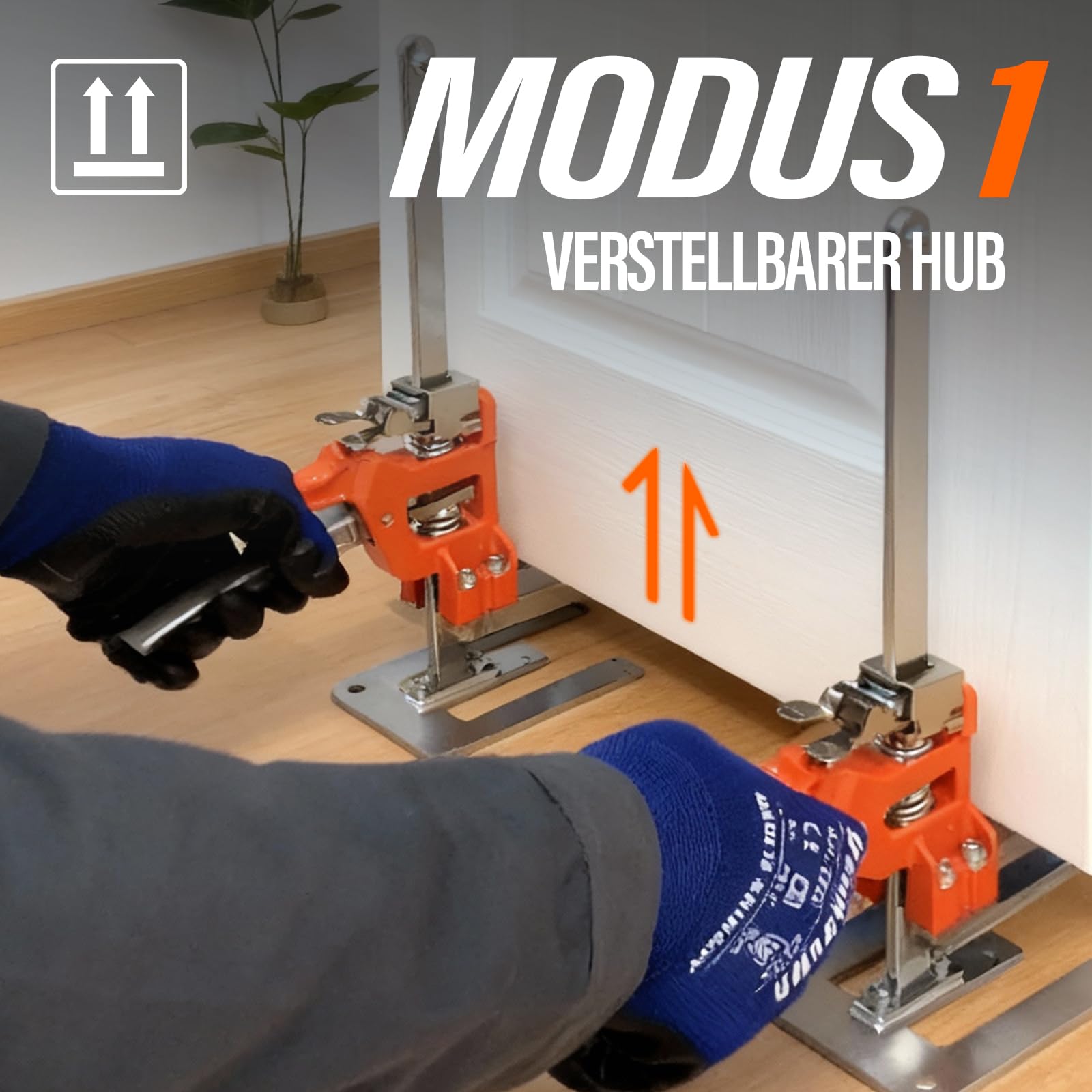 2 Stück Möbelheber 40 cm Ganzmetall Plattenheber Türheber Fliesenheber, 200 kg Tragkraft, Präzises Hebewerkzeug mit SLOW/FAST Absenkmodi, Rutschfest, Höhenverstellung bis 39 cm