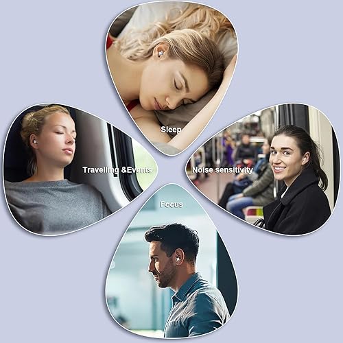 Miniatura 4 de Tapones para los oídos para reducción de ruido, tapones de silicona flexibles reutilizables para dormir, conciertos, motocicletas, aviones y