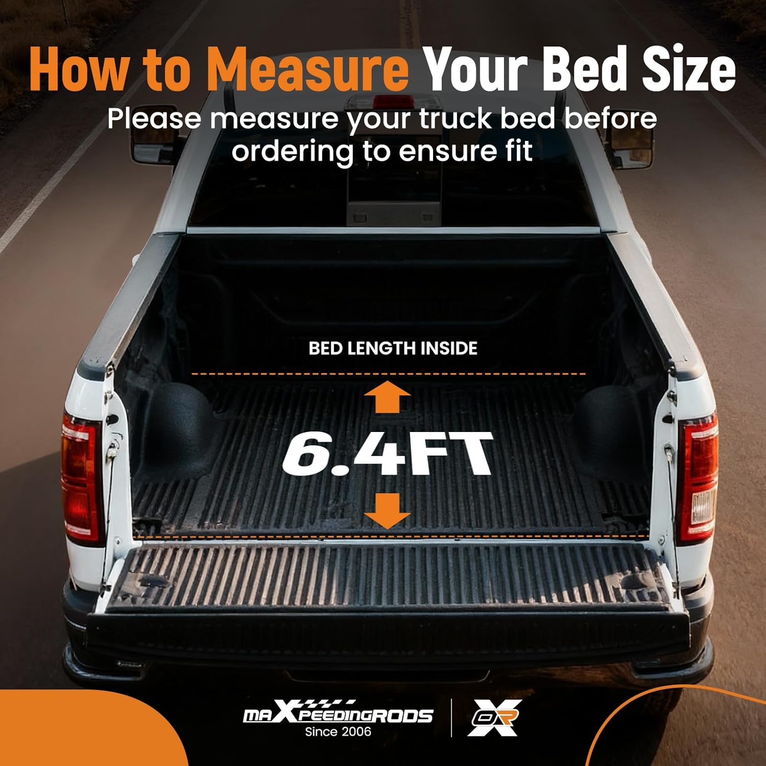 maXpeedingrods Soft Quad Fold Truck Bed Tonneau Cover Compatible with 2003-2025 Dodge Ram 1500 2500 3500, 6.4FT Truck Bed Cover w/Led Lamp