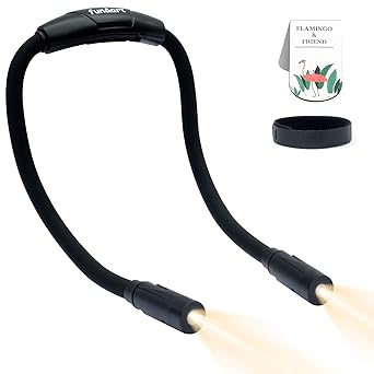 Hands Free Led Neck Reading Light, Book Light for Reading in Bed at Night, Powerful 1000mAh Rechargeable Battery up to 80H for Reading, Knitting, Repairing, Dog Walking, Camping, Power Outage