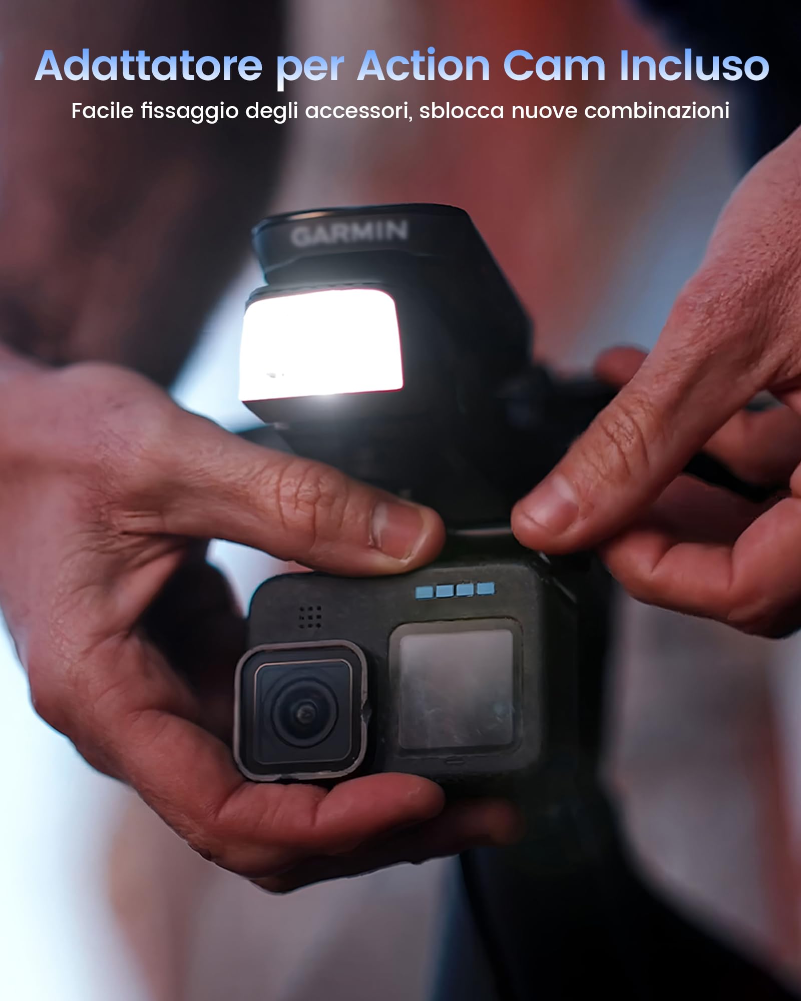 RAVEMEN FR1000 Fanale Anteriore per Bici Illuminazione Notturna e Visibilità Diurna Compatibile con Garmin/Wahoo/Bryton Ciclocomputer, Luce e supporto Integrati, Accensione/Spegnimento Automatico IPX6