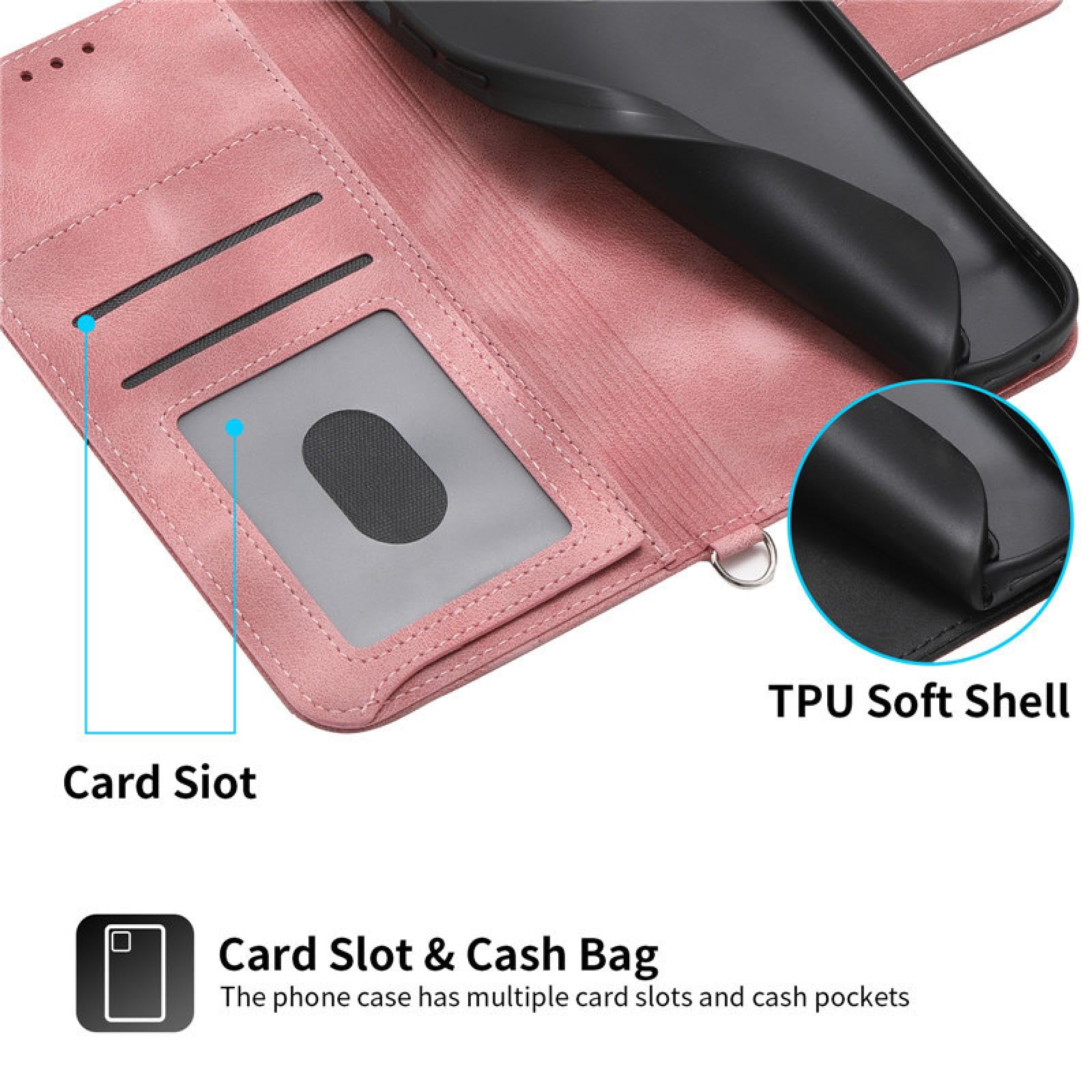 Étui Portefeuille en Cuir avec dragonne pour iPhone SE 2020 (2022), étui à Rabat avec dragonne et Porte-Cartes (pour iPhone SE 2020 (2022)/Violet)