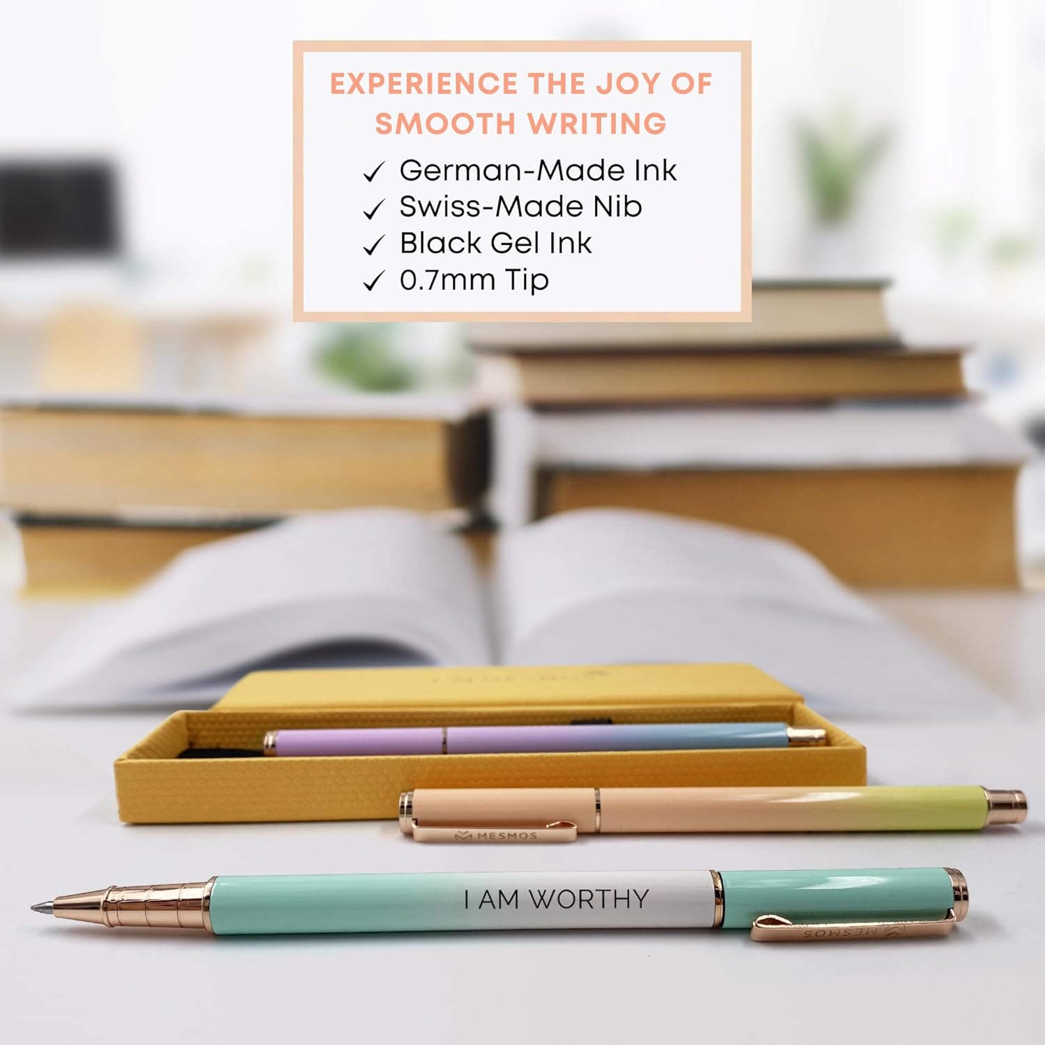 MESMOS 3pk 0.7mm Fine Tip Gel Ink Pen Set, Fancy Pen Set for Women, Inspirational Gifts for Women, Daily Affirmations, Positive Affirmations, Motivational Gifts, Aesthetic Pens - Image 2