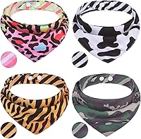 Vista 18 de PAWCHIE Pañuelos para Perros Pequeños Estilos Reversibles Bufanda Triangular para Mascotas Baberos - Ajustable con Dos Broches de Presión - Conjunto