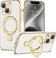 Vista 144 de Funda compatible con iPhone 12 con soporte de anillo magnético invisible [compatible con Mag-Safe] [Protector completo de lente de cámara] Funda