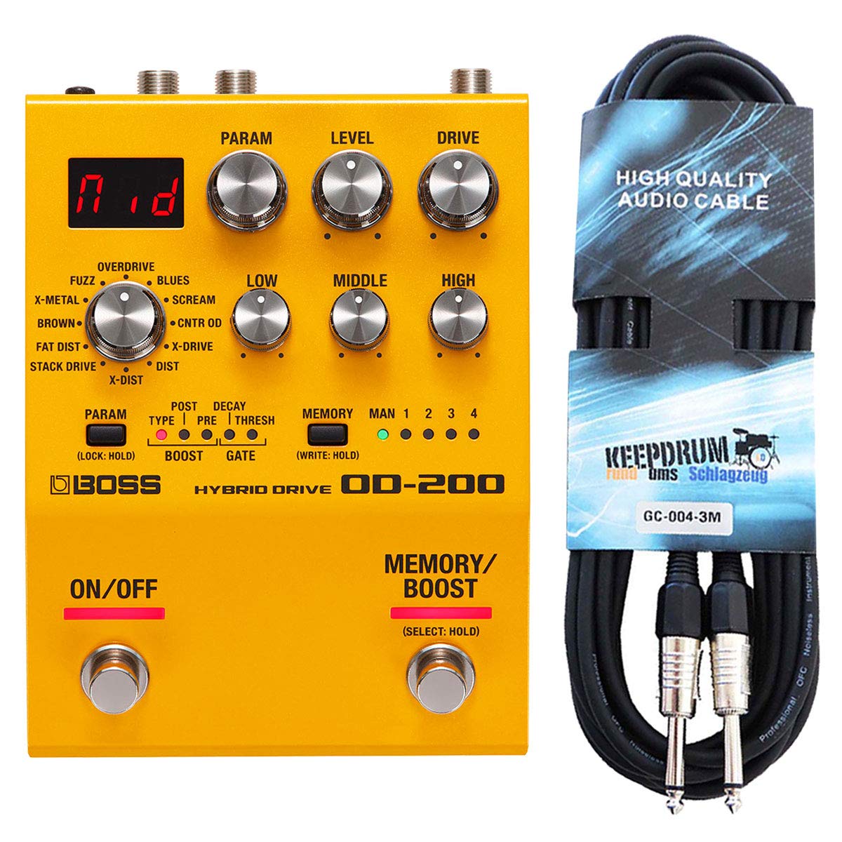 Boss OD-200 Hybrid Drive multi-effect device + keepdrum guitar