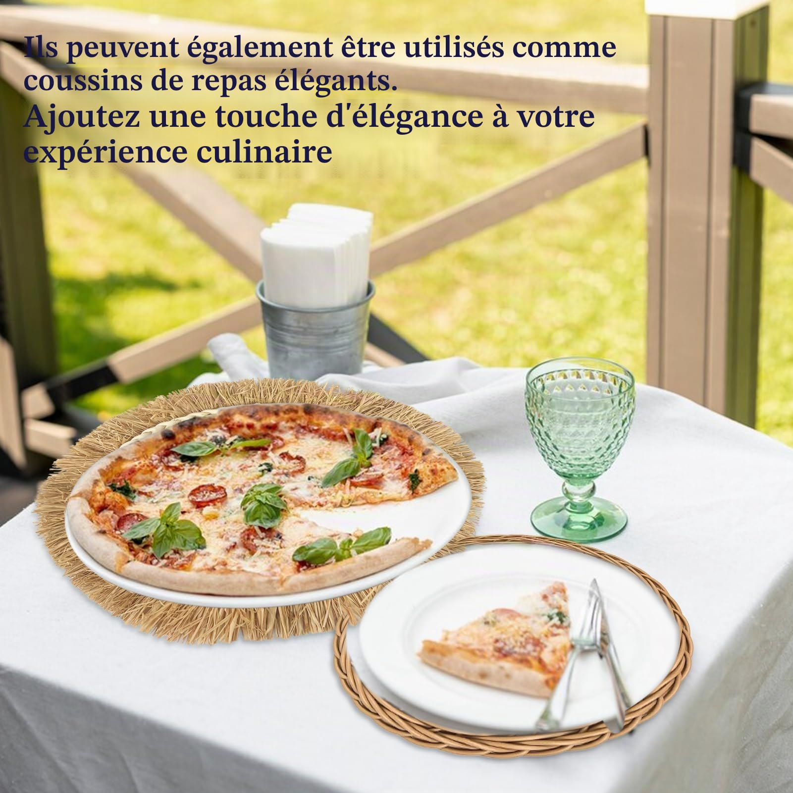 Lot de 8 paniers muraux décoratifs bohème, tressés à suspendre, en jonc de mer et rotin, paniers ronds faits à la main, avec franges, en feuille de maïs et joncs, décoration murale bohème pour salon